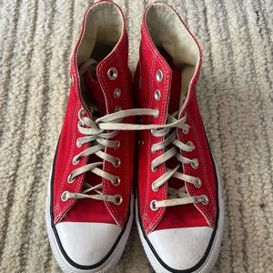 Converse Red and White High-Tops